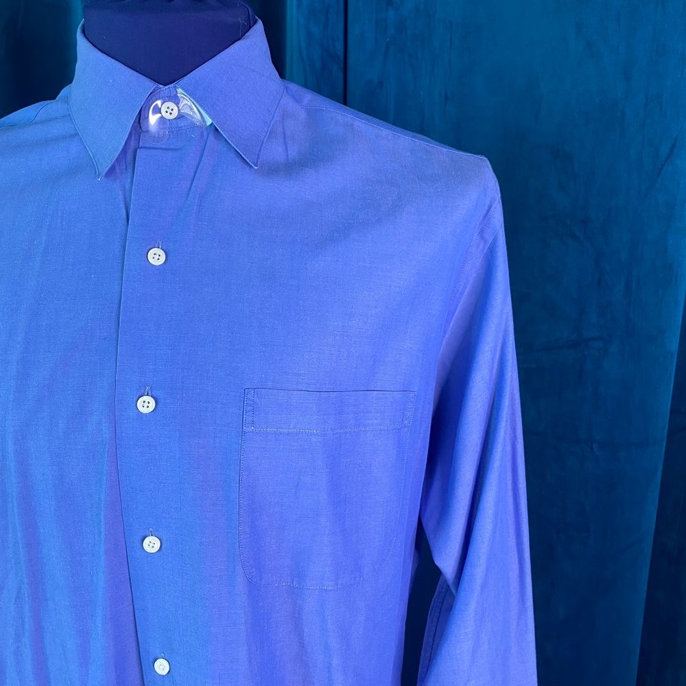 Brooks Brothers Cotton Dress Shirt Solid Blue - Picture 3 of 7